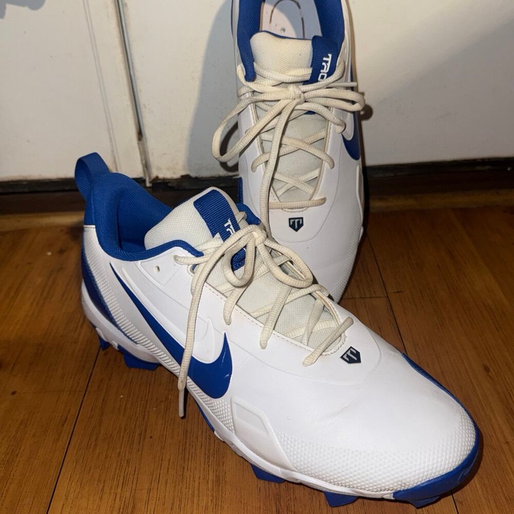 Nike Alpha Huarache Elite 4 Molded Cleats Size 10 White Blue Men’s Baseball